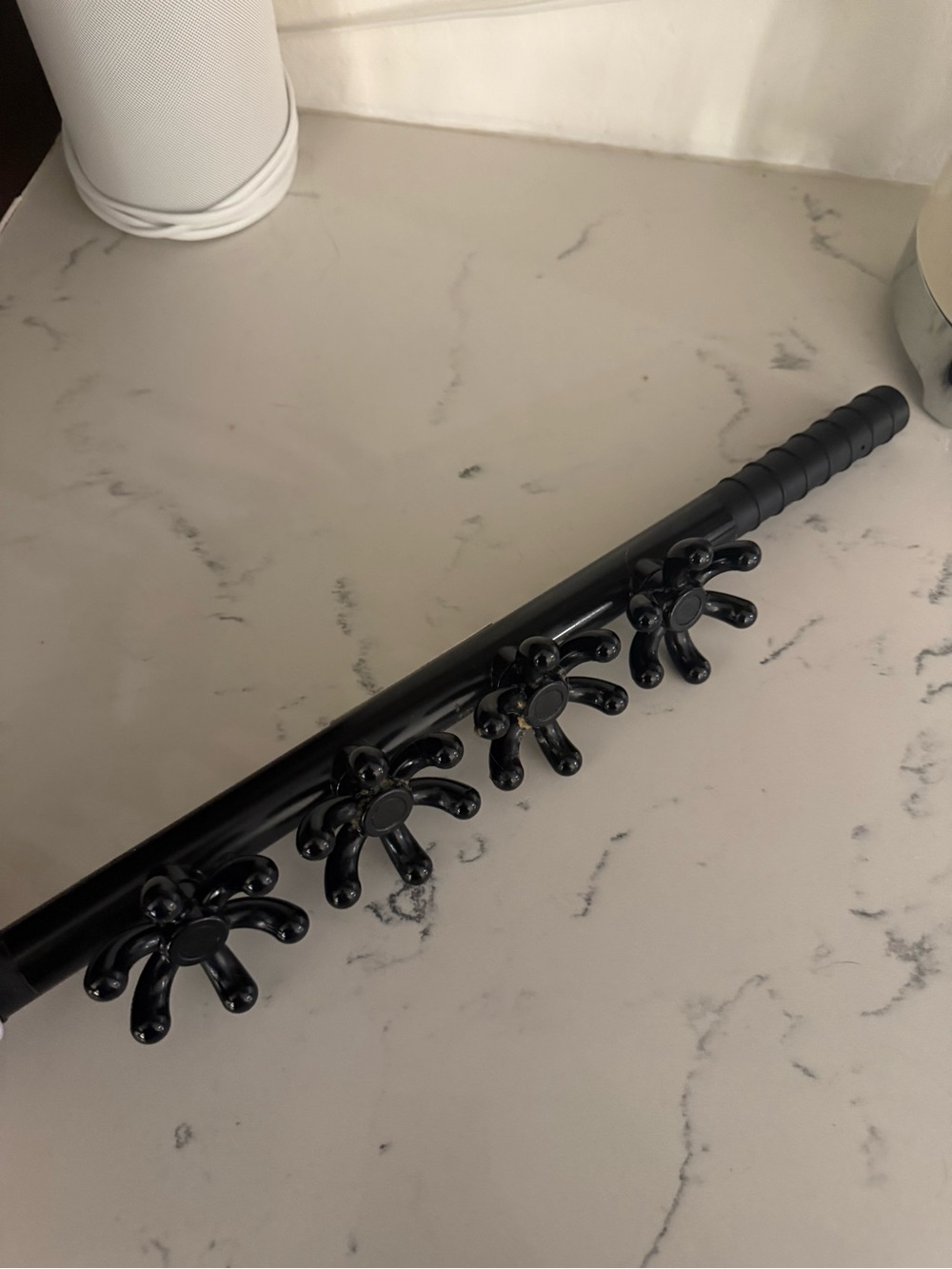 Black Handheld Multi-Roller Massage Stick